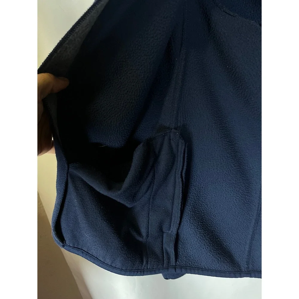 Antigua Womens Navy Blue Full Zip Fleece Jacket Mock Neck Size‎ Medium